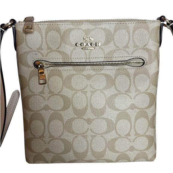 Coach File Mini Rowan Crossbody Bag Signature Canvas Khaki Chalk C2498 - Picture 8 of 12
